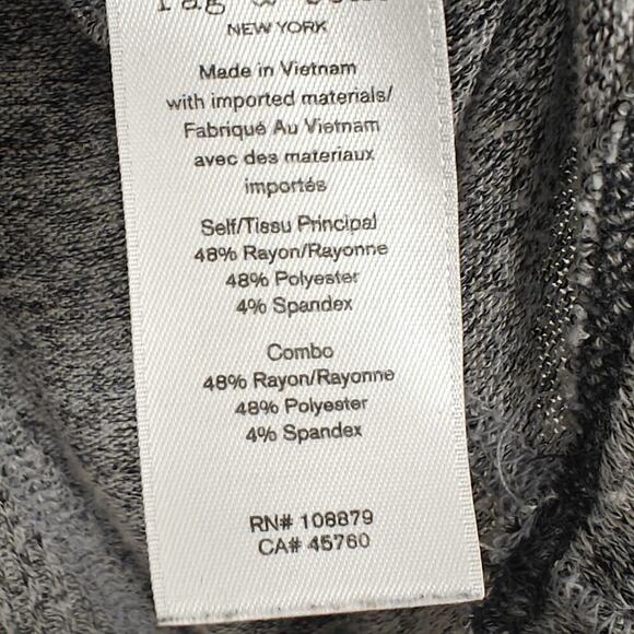 Rag & Bone Knit Top Size Small Heather Gray Ribbed Long Sleeves Stretch Soft - Picture 7 of 9